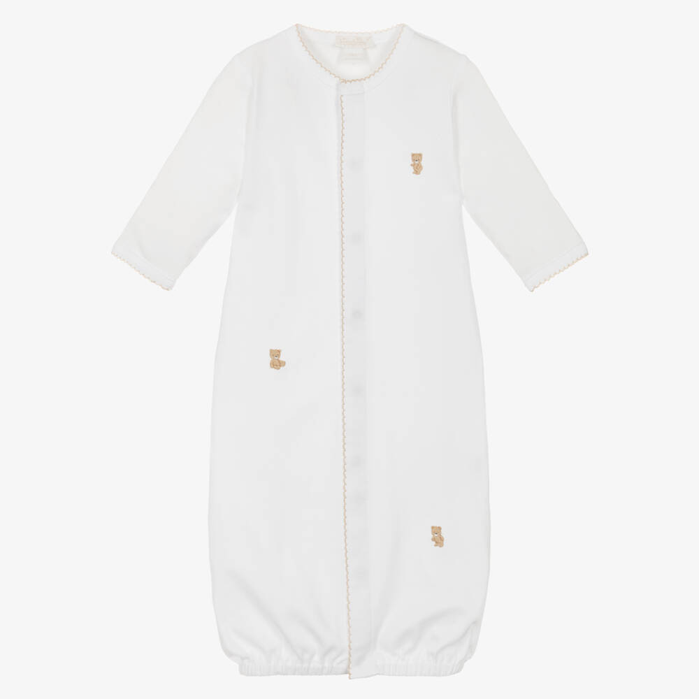 Kissy Kissy-White Teddy Bear Time Pima Cotton Converter Gown | Childrensalon Outlet