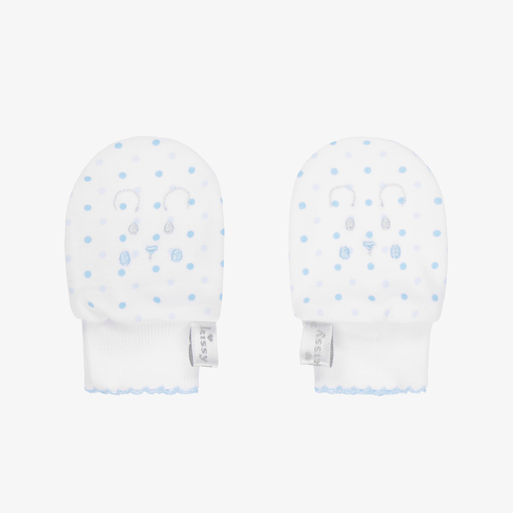 Kissy Kissy - White Teddy Scratch Mittens | Childrensalon