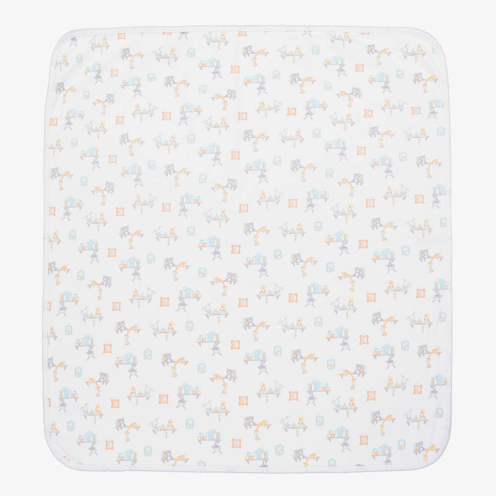 Kissy Kissy-بطانية قطن بيما لون أبيض للأطفال (74 سم) | Childrensalon Outlet