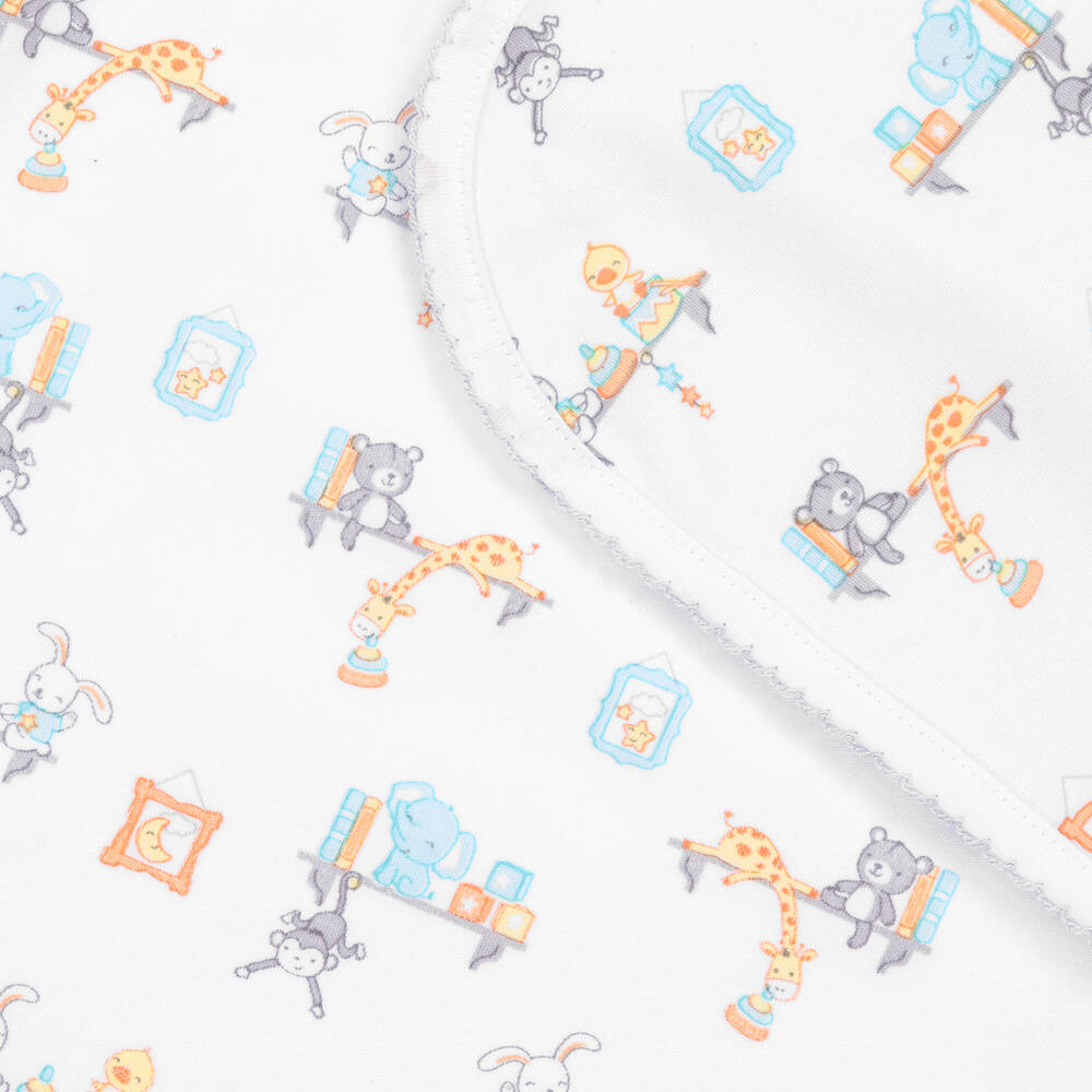 Kissy Kissy-بطانية قطن بيما لون أبيض للأطفال (74 سم) | Childrensalon Outlet