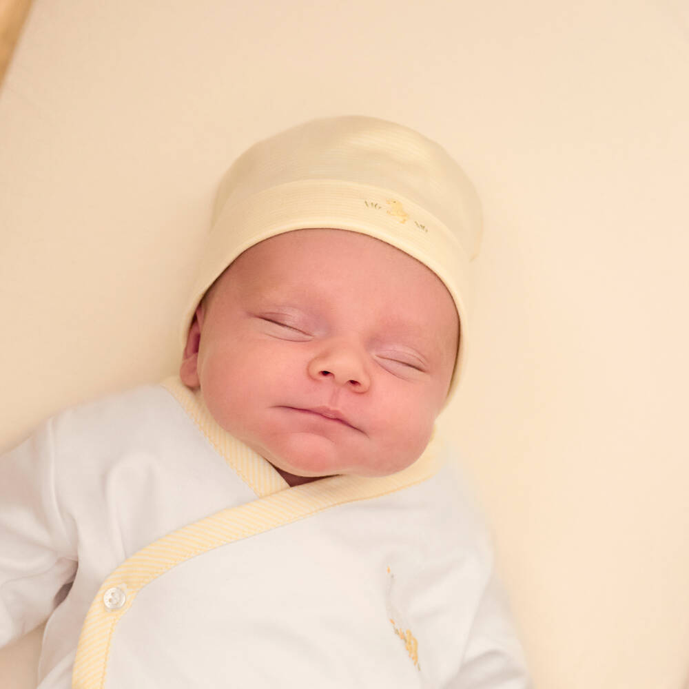 Kissy Kissy-Желтая полосатая хлопковая шапочка для малышей | Childrensalon Outlet