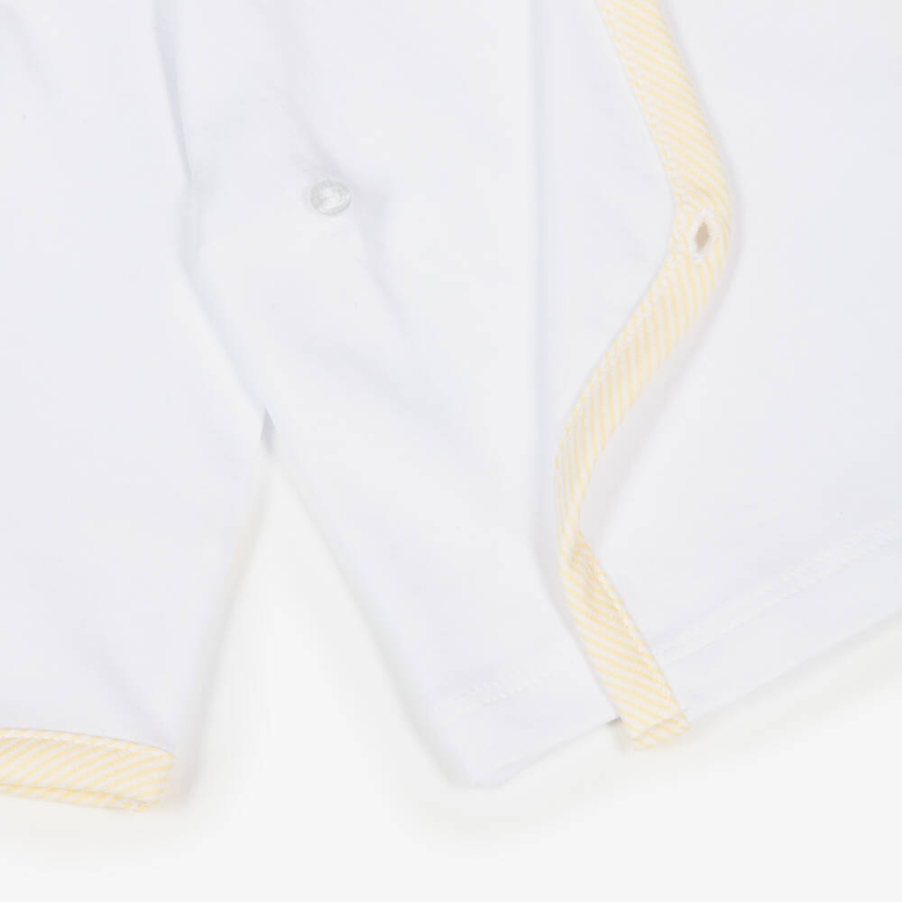 Kissy Kissy-Yellow & White Pima Cotton Baby Duckling 2 Piece Babygrow | Childrensalon Outlet