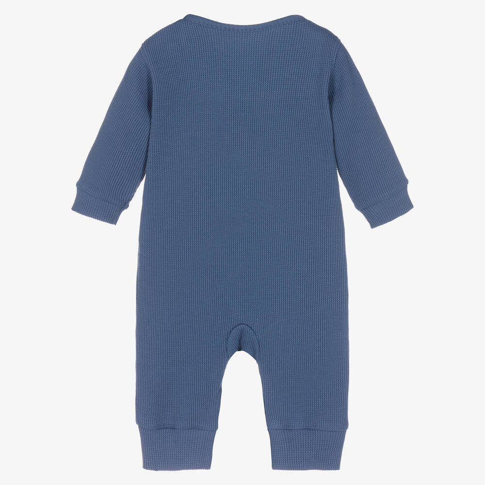 Kissy Love-Baby Boys Blue Pima Cotton Romper | Childrensalon Outlet