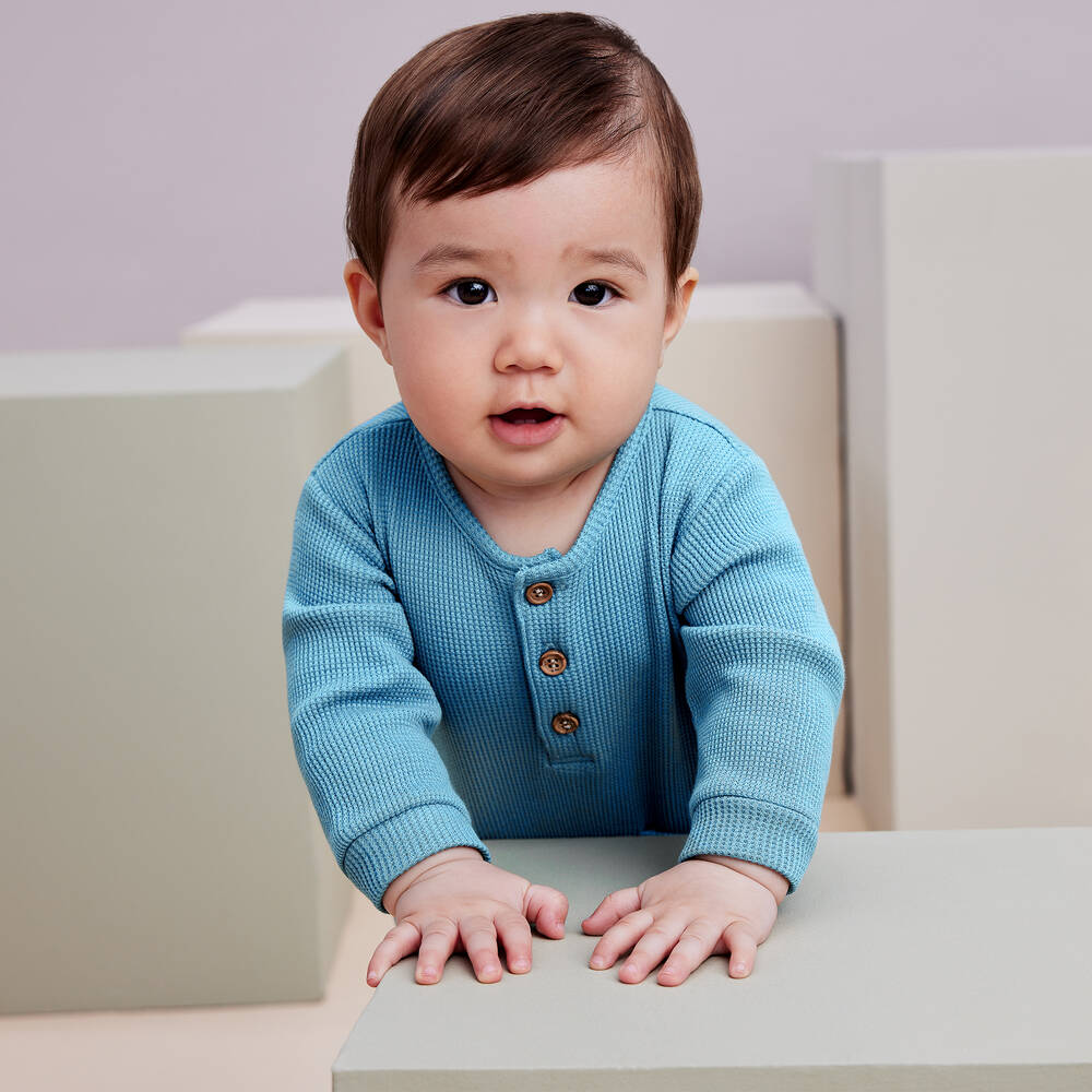 Kissy Love-Голубой топ и штанишки из хлопка пима для малышей | Childrensalon Outlet