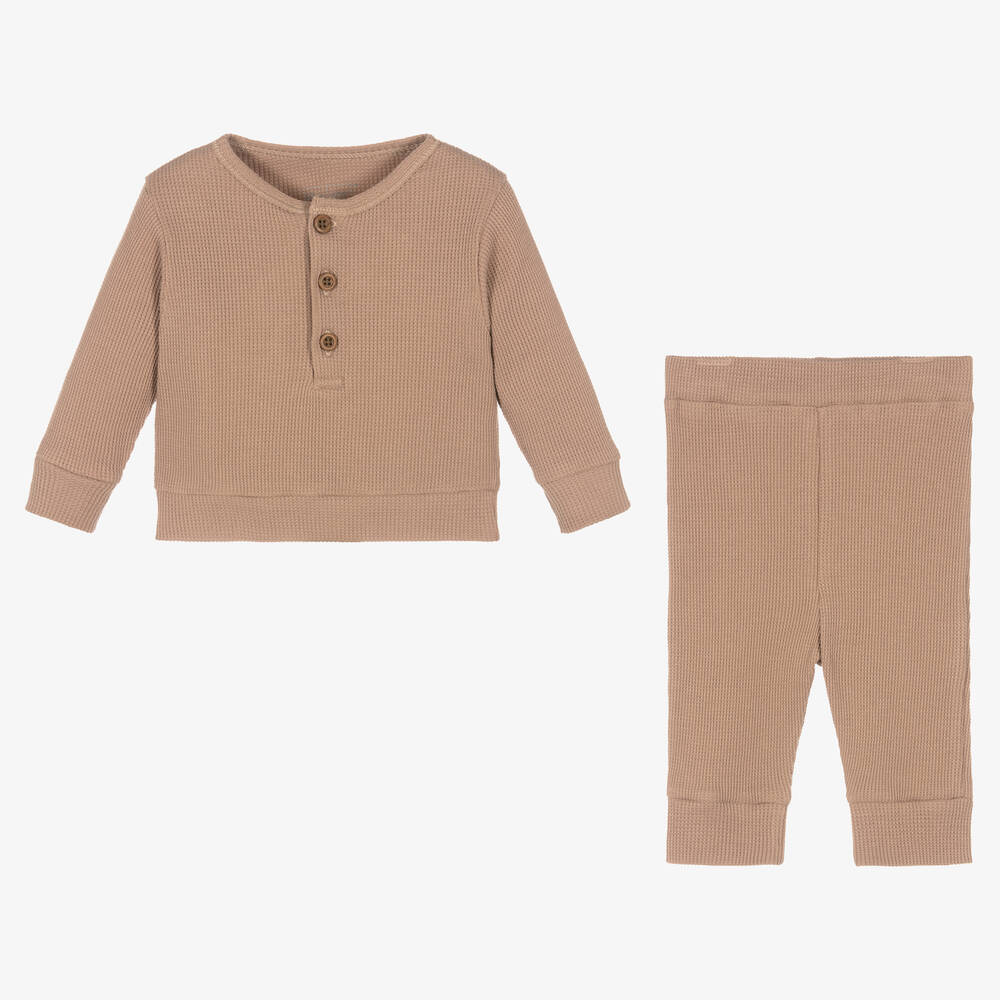 Kissy Love-Коричневый топ и штанишки из хлопка пима | Childrensalon Outlet