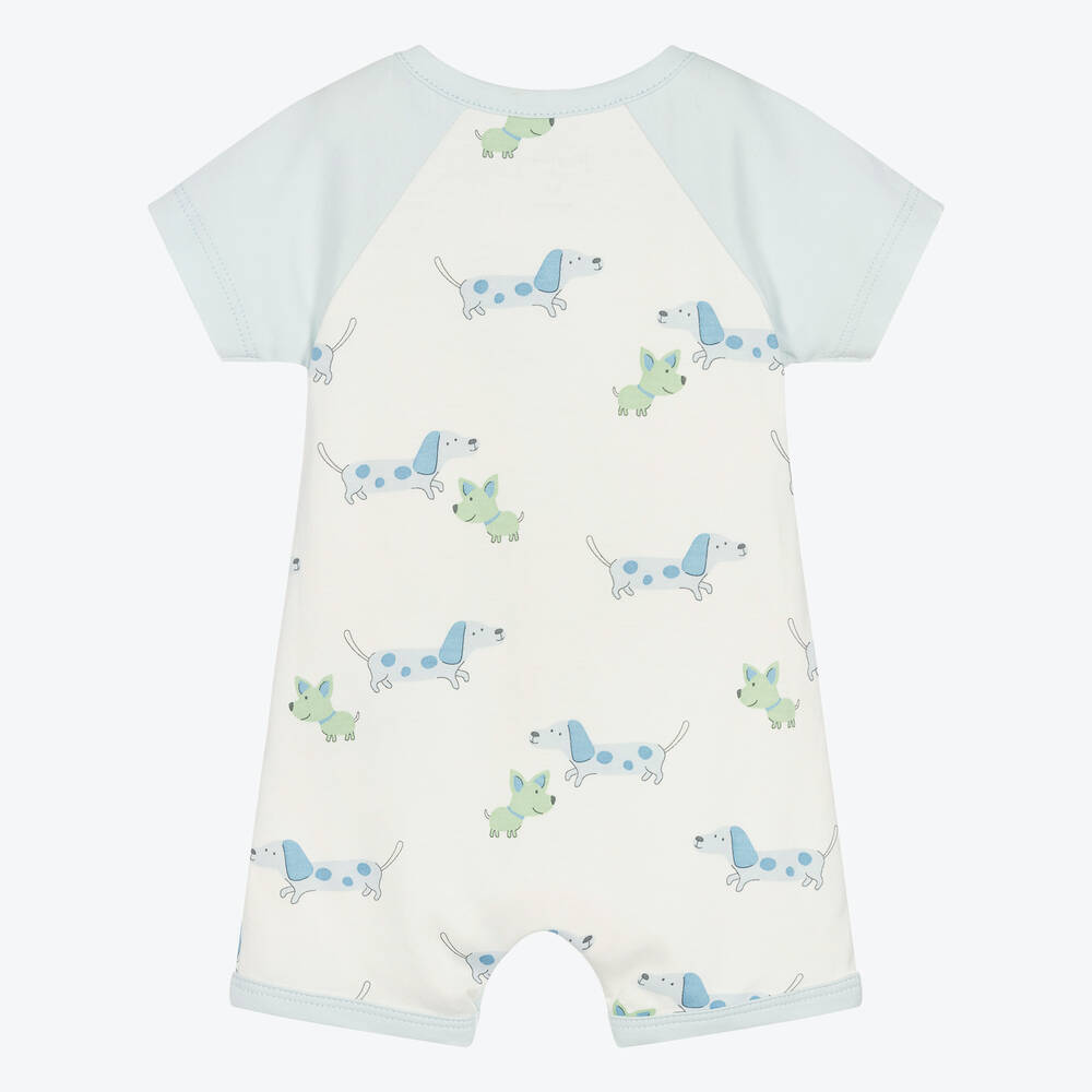 كيسي لاف-تبّان قطن بيما جيرسي لون عاجي وأزرق للمواليد | Childrensalon Outlet