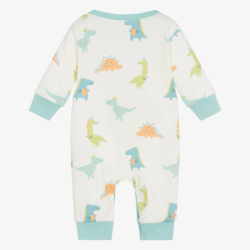 Kissy Love-Baby Boys Ivory Dino Pals Pima Cotton Romper | Childrensalon Outlet