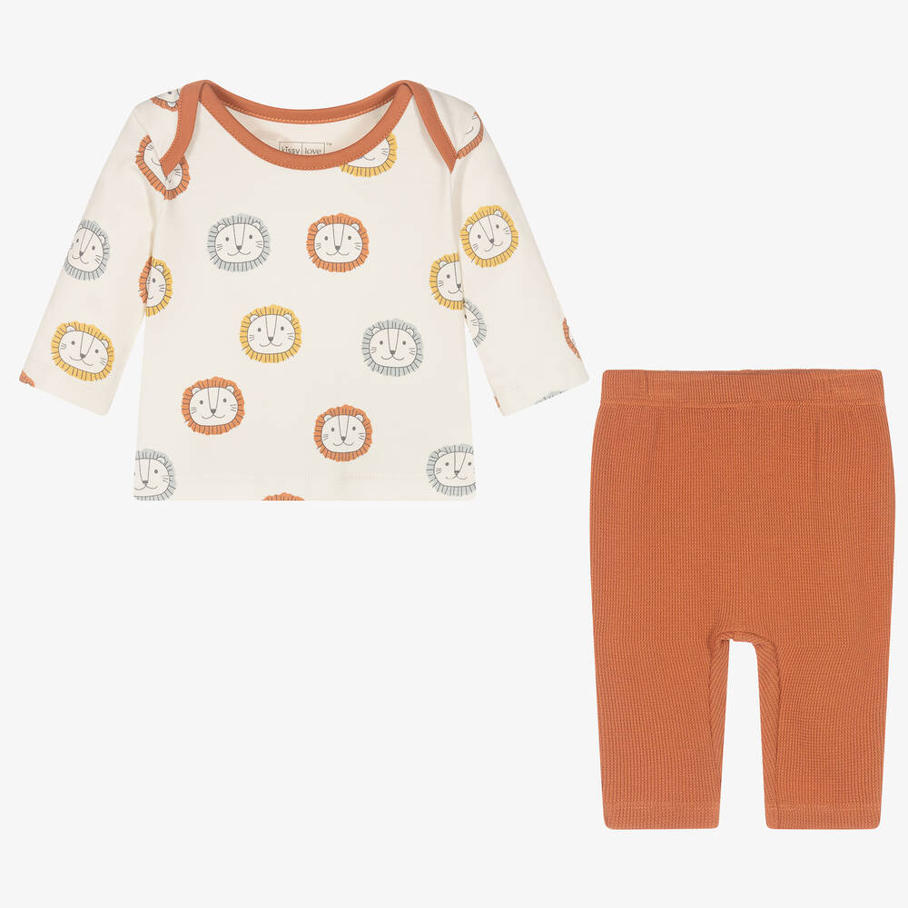 Kissy Love-Топ со львятами и оранжевые брюки | Childrensalon Outlet