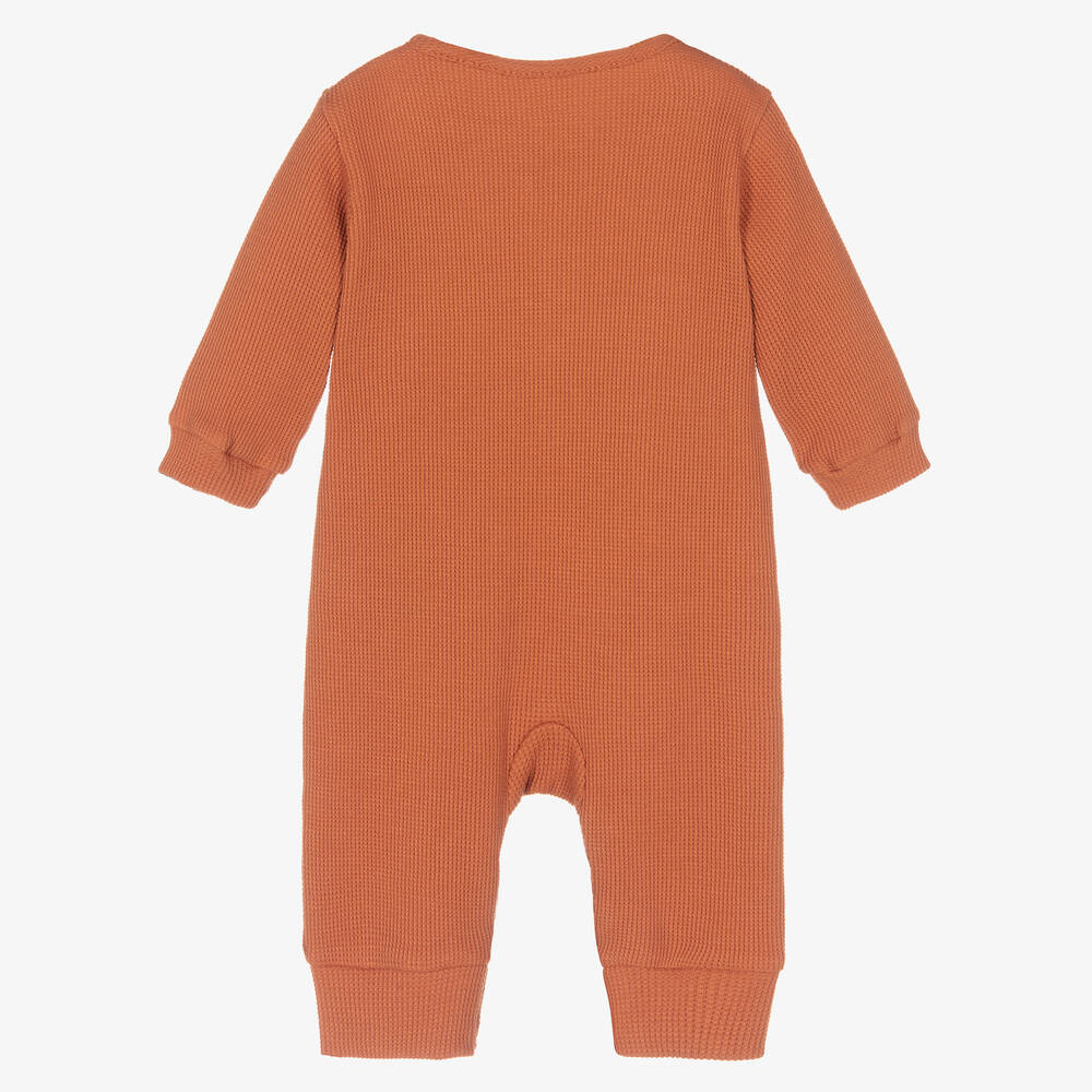 Kissy Love-Baby Boys Orange Pima Cotton Romper | Childrensalon Outlet