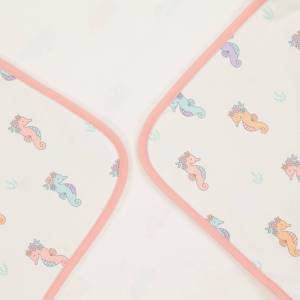 Kissy Love-Baby Girls Ivory Seahorse Party Blanket (73cm) | Childrensalon Outlet