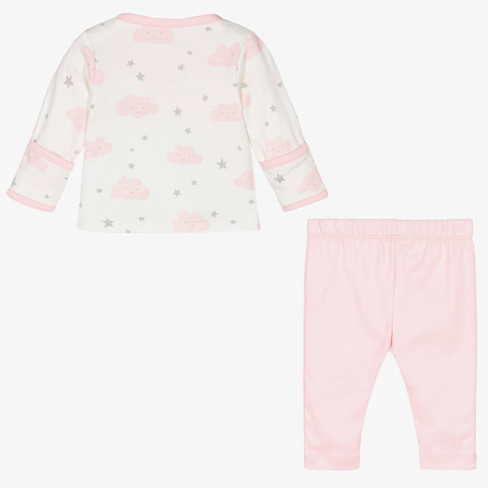 Kissy Love-طقم بنطلون قطن بيما لون زهري وعاجي للمولودات | Childrensalon Outlet