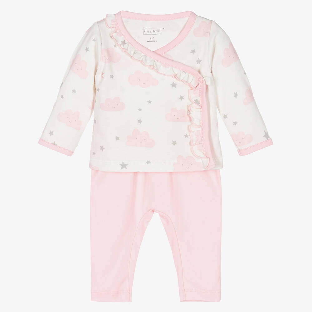 Kissy Love - Ensemble pantalon rose et ivoire | Childrensalon