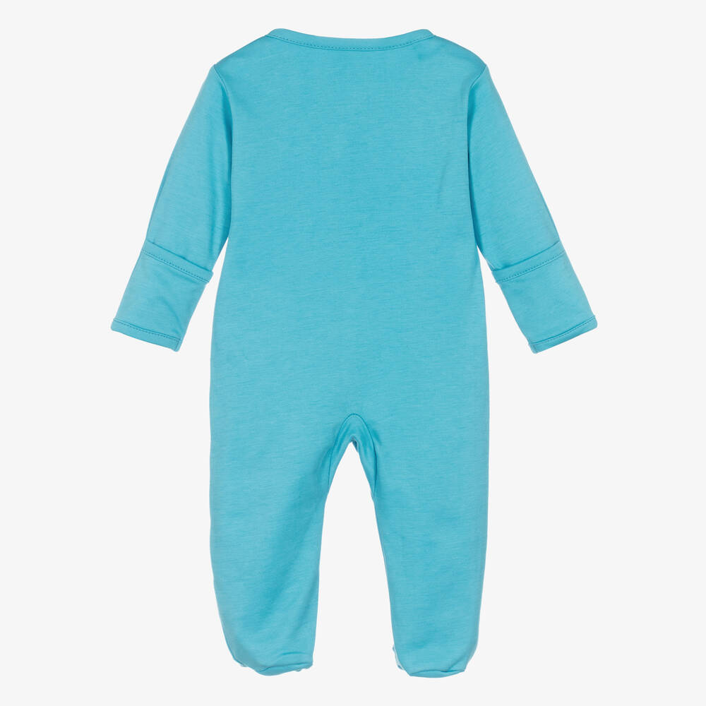 Kissy Love-Blue Whale Antics Pima Cotton Babygrow | Childrensalon Outlet