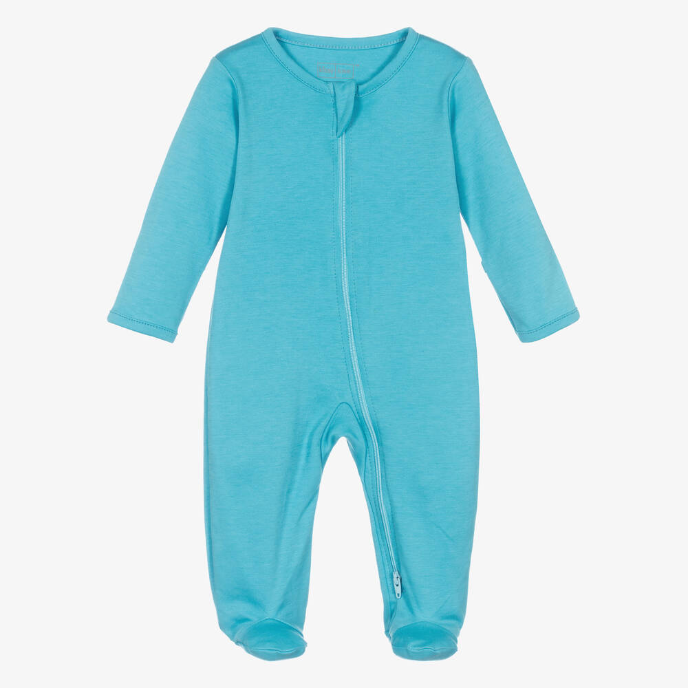 Kissy Love-Blue Whale Antics Pima Cotton Babygrow | Childrensalon Outlet