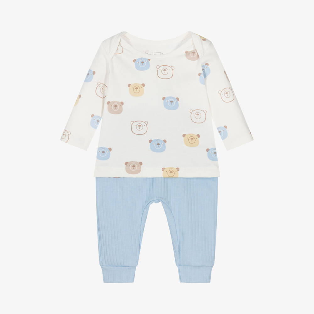 Kissy Love-Boys Blue Bear Trousers Set | Childrensalon Outlet