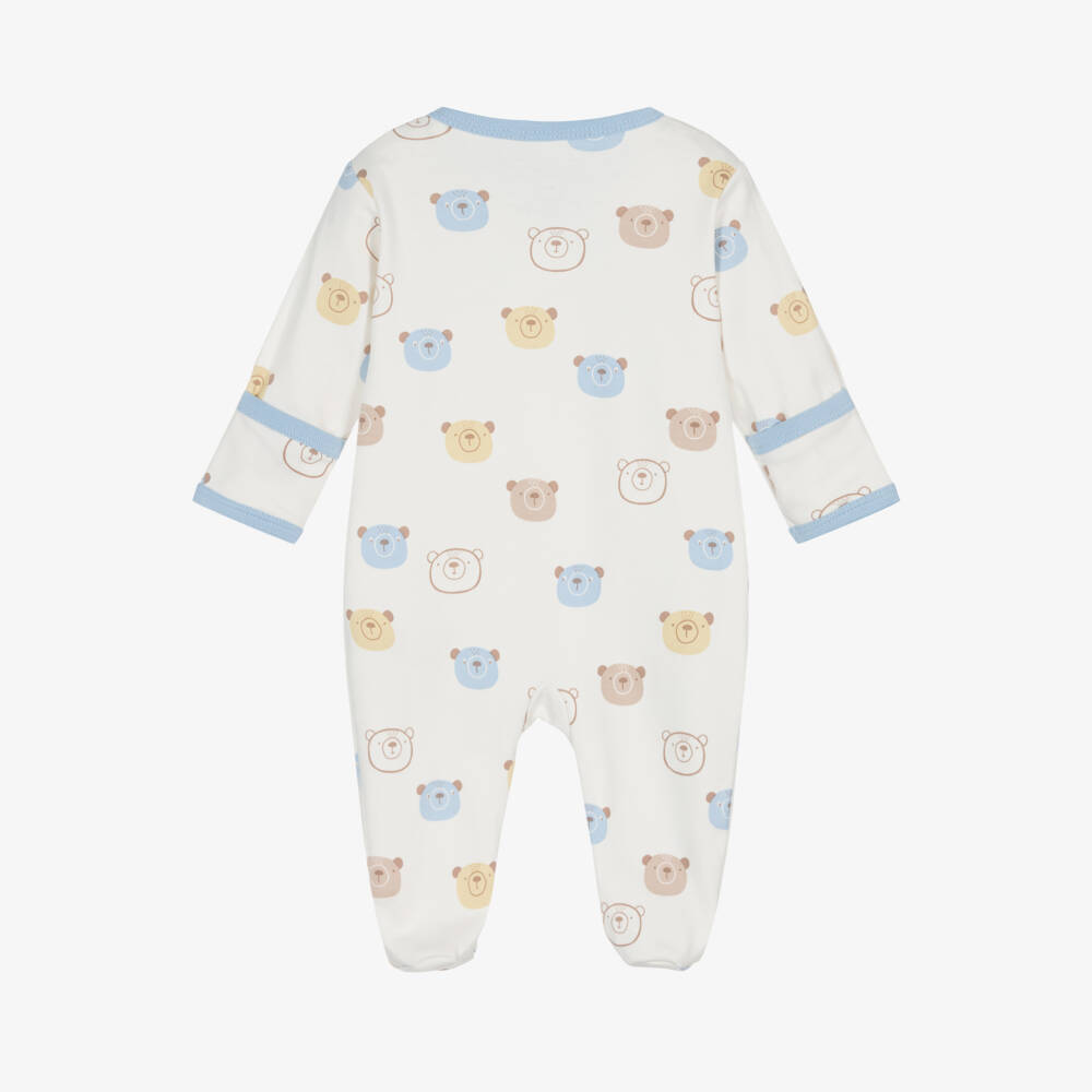 Kissy Love-Boys Cream Bear Print Babysuit | Childrensalon Outlet