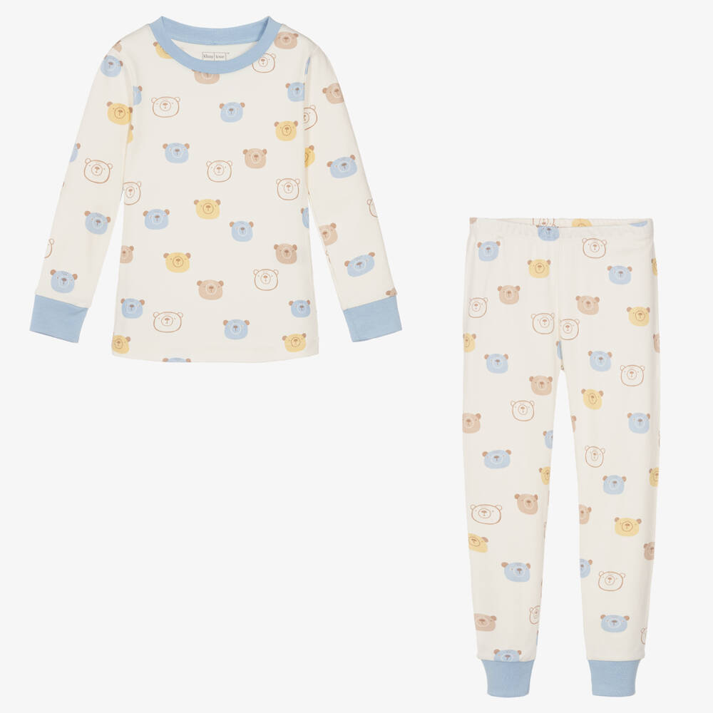 Kissy Love-Boys Ivory & Blue Bear Pyjamas | Childrensalon Outlet