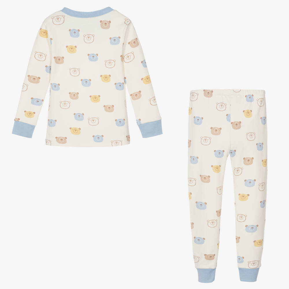 Kissy Love-Boys Ivory & Blue Bear Pyjamas | Childrensalon Outlet