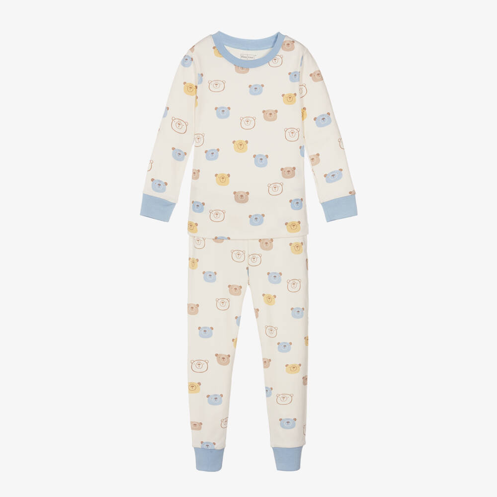 Kissy Love-Boys Ivory & Blue Bear Pyjamas | Childrensalon Outlet
