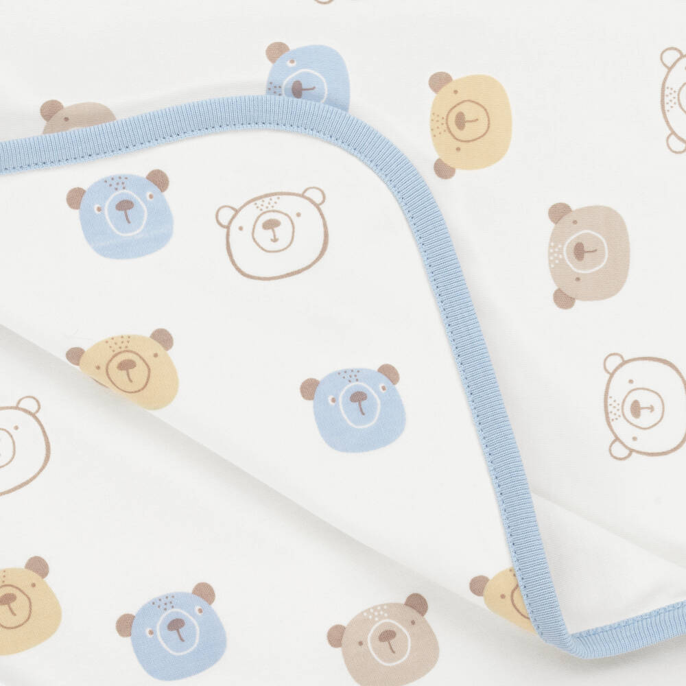 Kissy Love-Boys Ivory Cotton Bear Blanket | Childrensalon Outlet