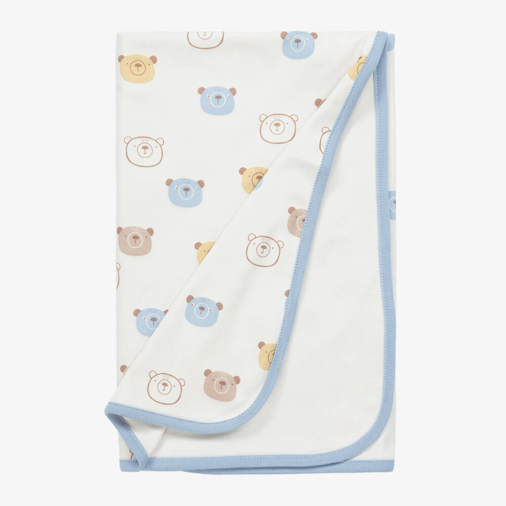 Kissy Love-Boys Ivory Cotton Bear Blanket | Childrensalon Outlet