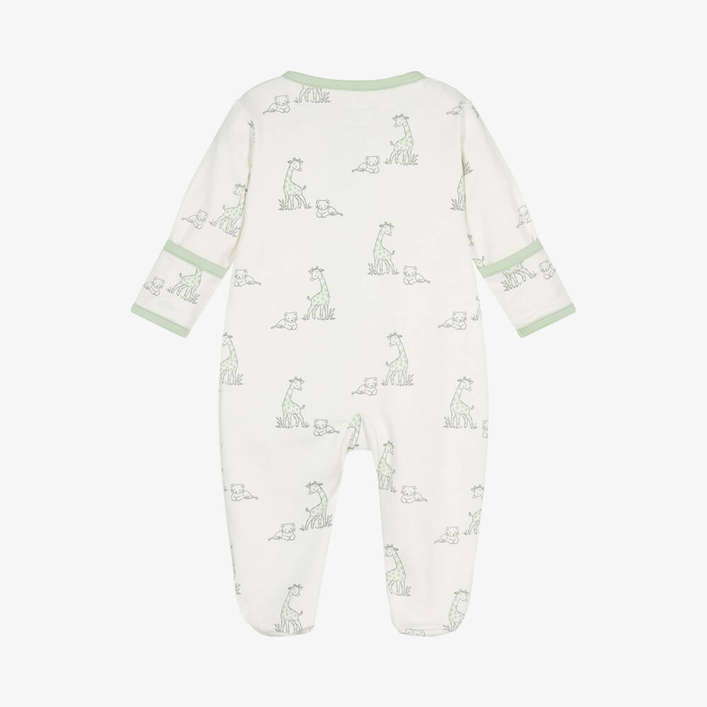 Kissy Love-Boys Ivory Giraffe Cotton Babygrow | Childrensalon Outlet