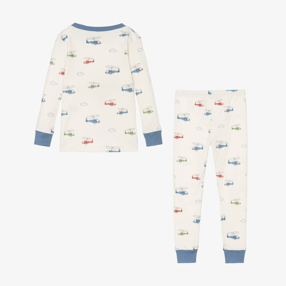 Kissy Love-Boys Ivory Helicopter Cotton Pyjamas | Childrensalon Outlet