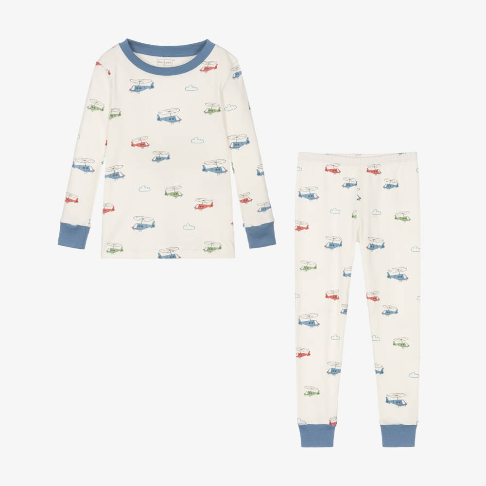 Kissy Love-Boys Ivory Helicopter Cotton Pyjamas | Childrensalon Outlet