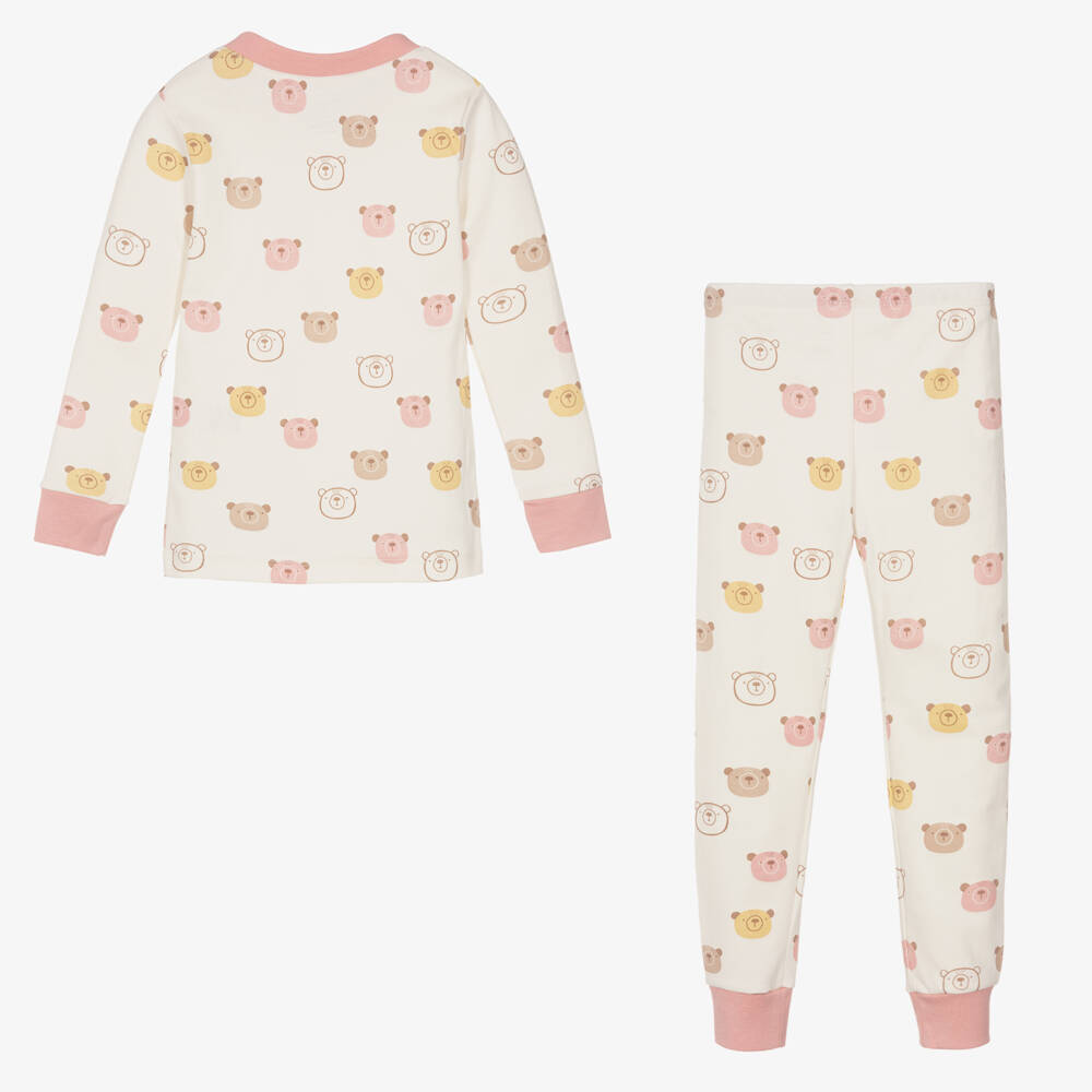 Kissy Love-Girls Cream & Pink Bear Pyjamas | Childrensalon Outlet