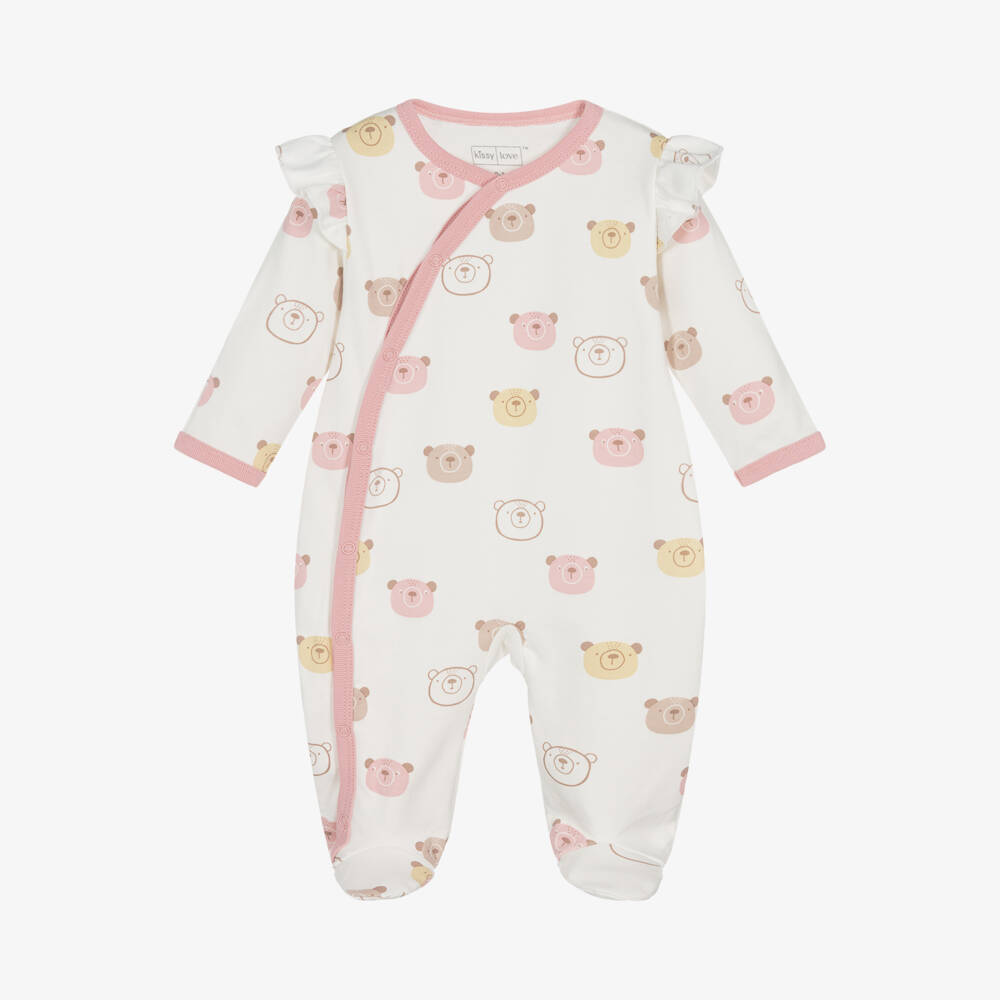 Kissy Love-أفرول بيبي غرو Bear Talk قطن لون عاجي للمولودات | Childrensalon Outlet