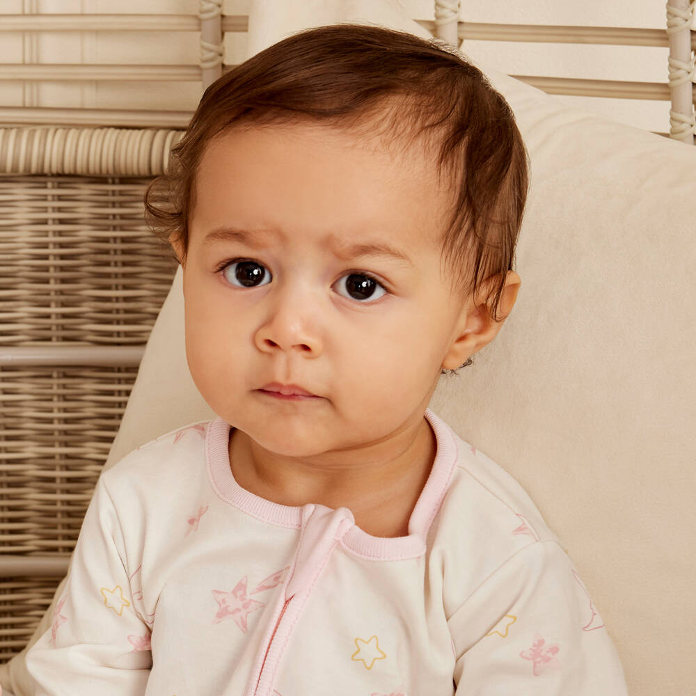 Kissy Love-Girls Ivory Celestial Cotton Sleepsuit | Childrensalon Outlet