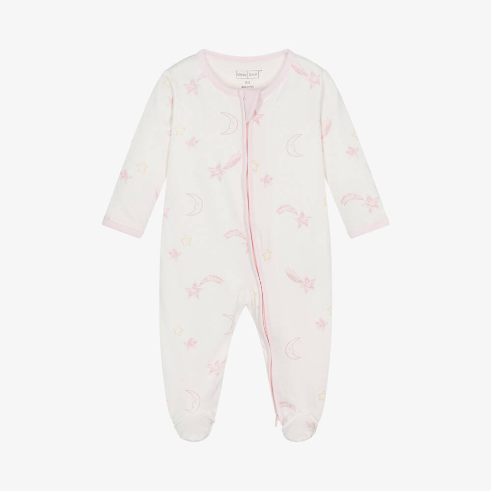Kissy Love-Girls Ivory Celestial Cotton Sleepsuit | Childrensalon Outlet