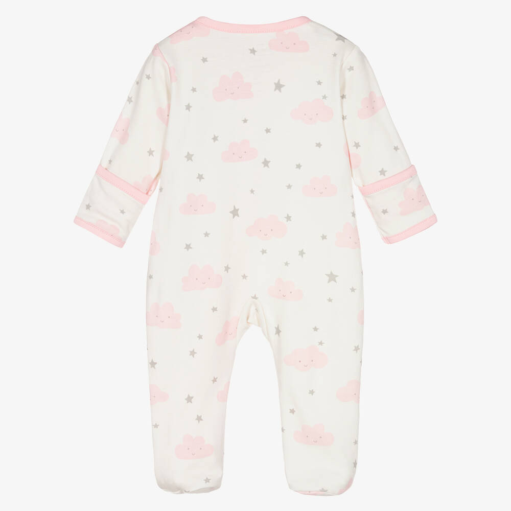 Kissy Love-Girls Ivory Cotton Breezy Clouds Babygrow | Childrensalon Outlet