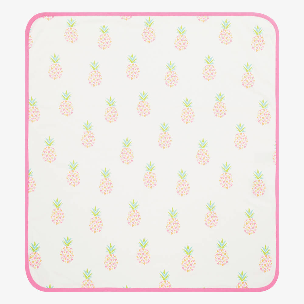 Kissy Love-Girls Ivory Fancy Pineapples Blanket (73cm) | Childrensalon Outlet