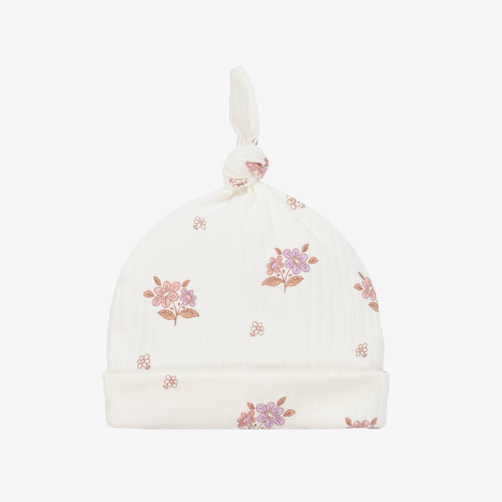 Kissy Love-Girls Ivory Floral Knot Hat | Childrensalon Outlet