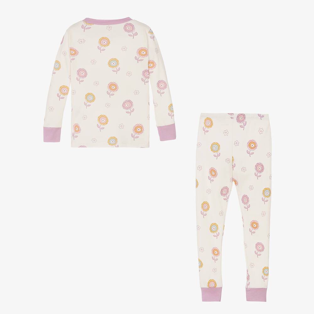 Kissy Love-Кремовая пижама из хлопка пима с цветами | Childrensalon Outlet