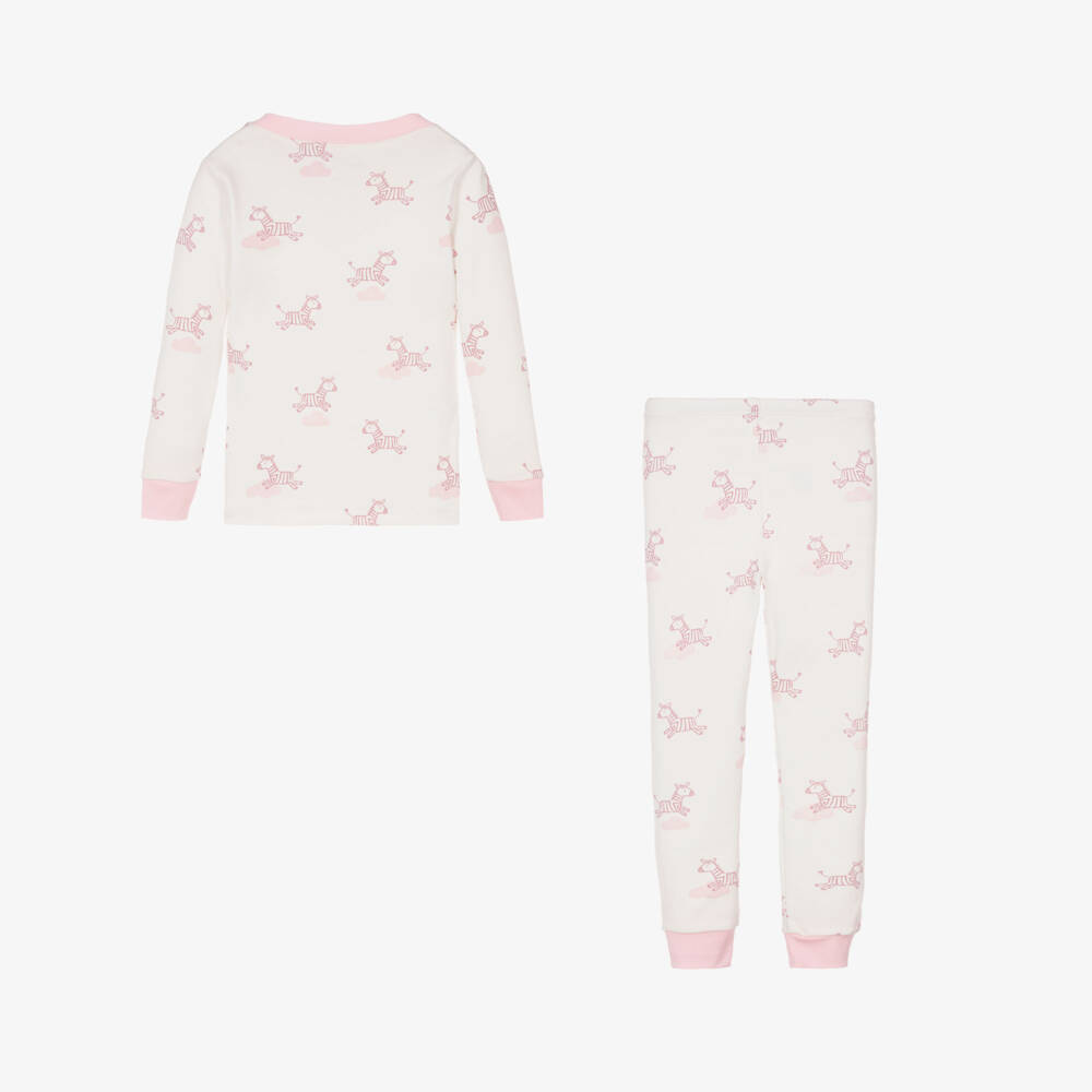 Kissy Love-Girls Ivory & Pink Zebra Sleepwear | Childrensalon Outlet
