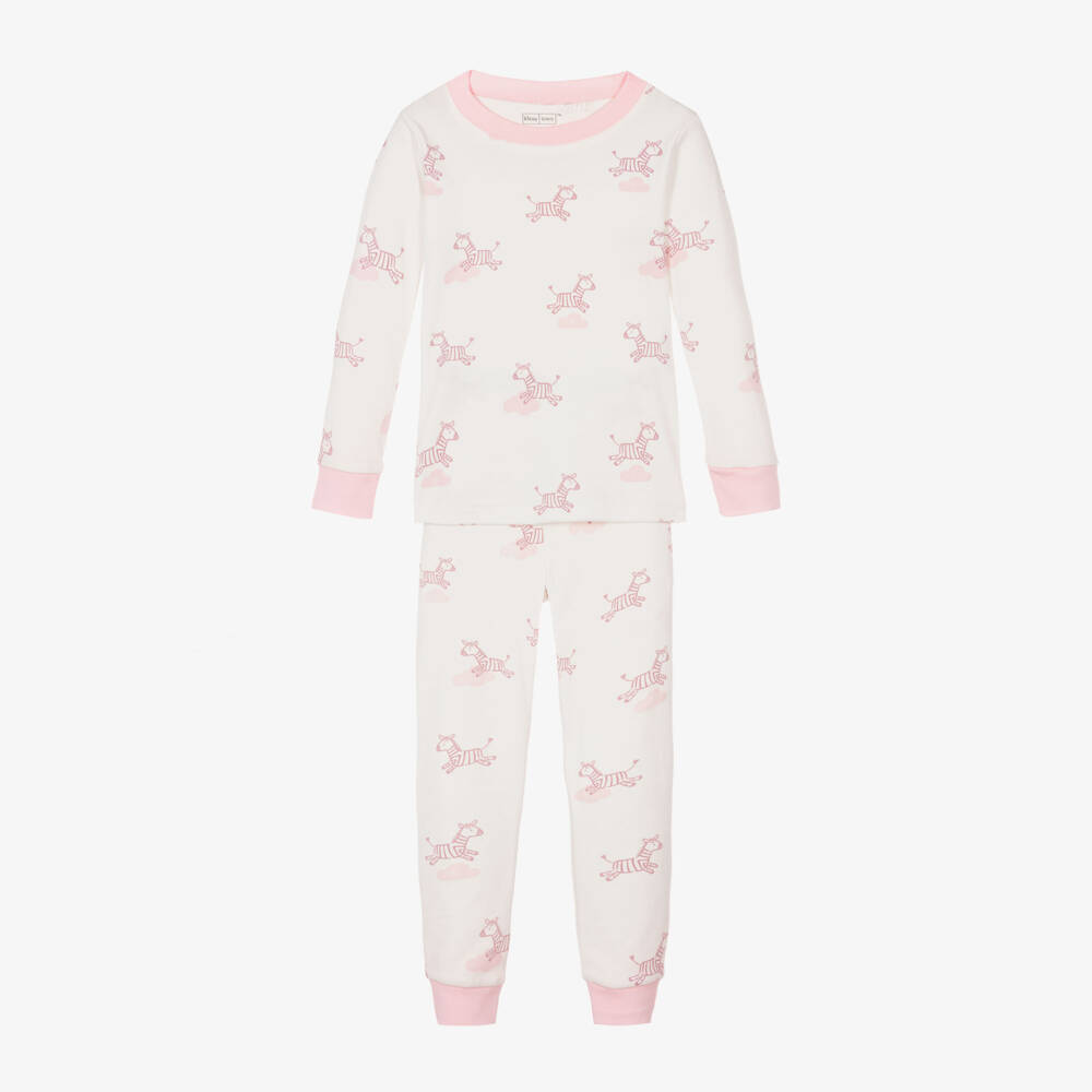Kissy Love-Girls Ivory & Pink Zebra Sleepwear | Childrensalon Outlet