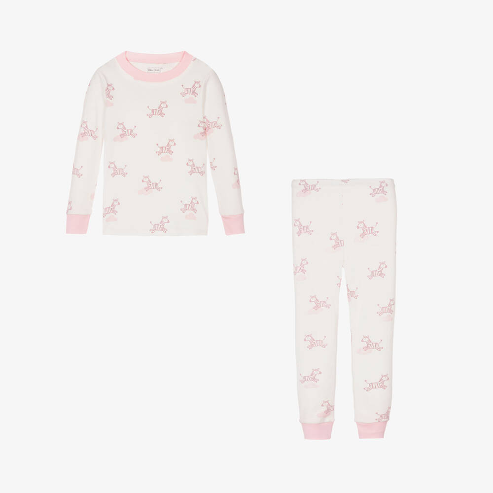 Kissy Love-Girls Ivory & Pink Zebra Sleepwear | Childrensalon Outlet