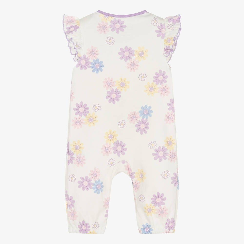 Kissy Love-Кремово-фиолетовый ромпер для девочек | Childrensalon Outlet