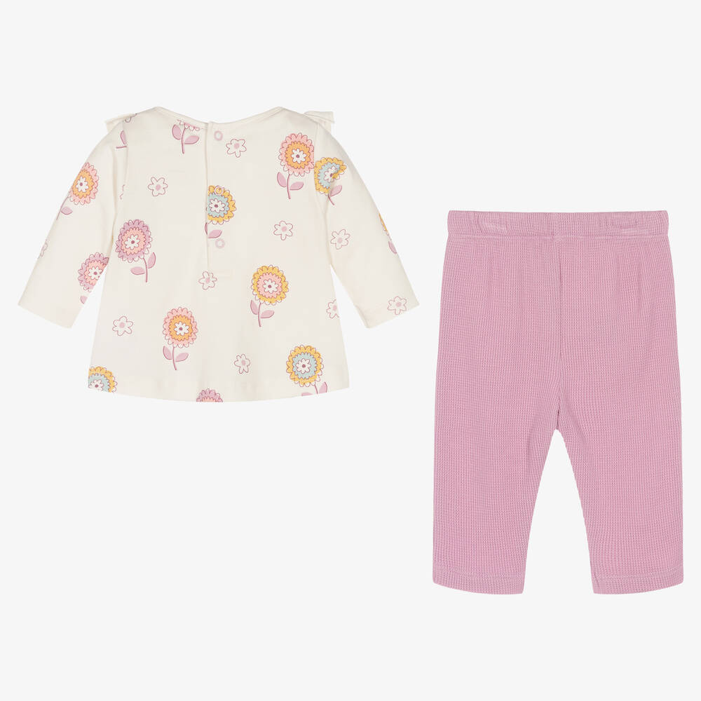 كيسي لاف-طقم بنطلون قطن بيما لون زهري وبنفسجي للمولودات | Childrensalon Outlet