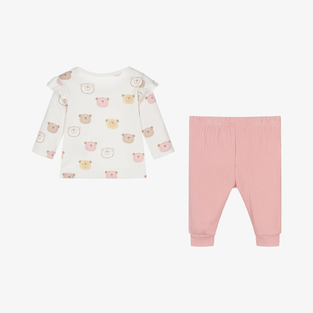 Kissy Love-Girls Pink Bear Cotton Outfit | Childrensalon Outlet