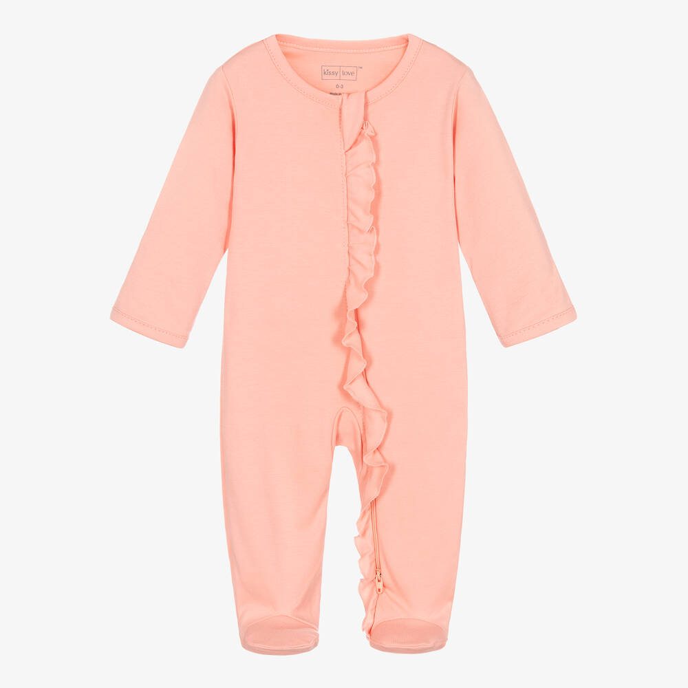 Kissy Love-Girls Pink Cotton Seahorse Party Babygrow | Childrensalon Outlet