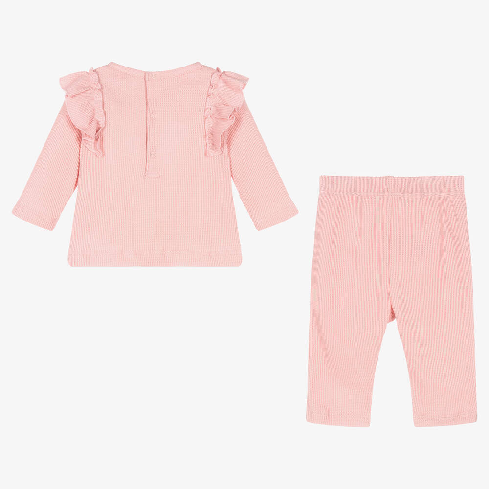 Kissy Love-طقم بنطلون قطن بيما لون زهري للمولودات | Childrensalon Outlet