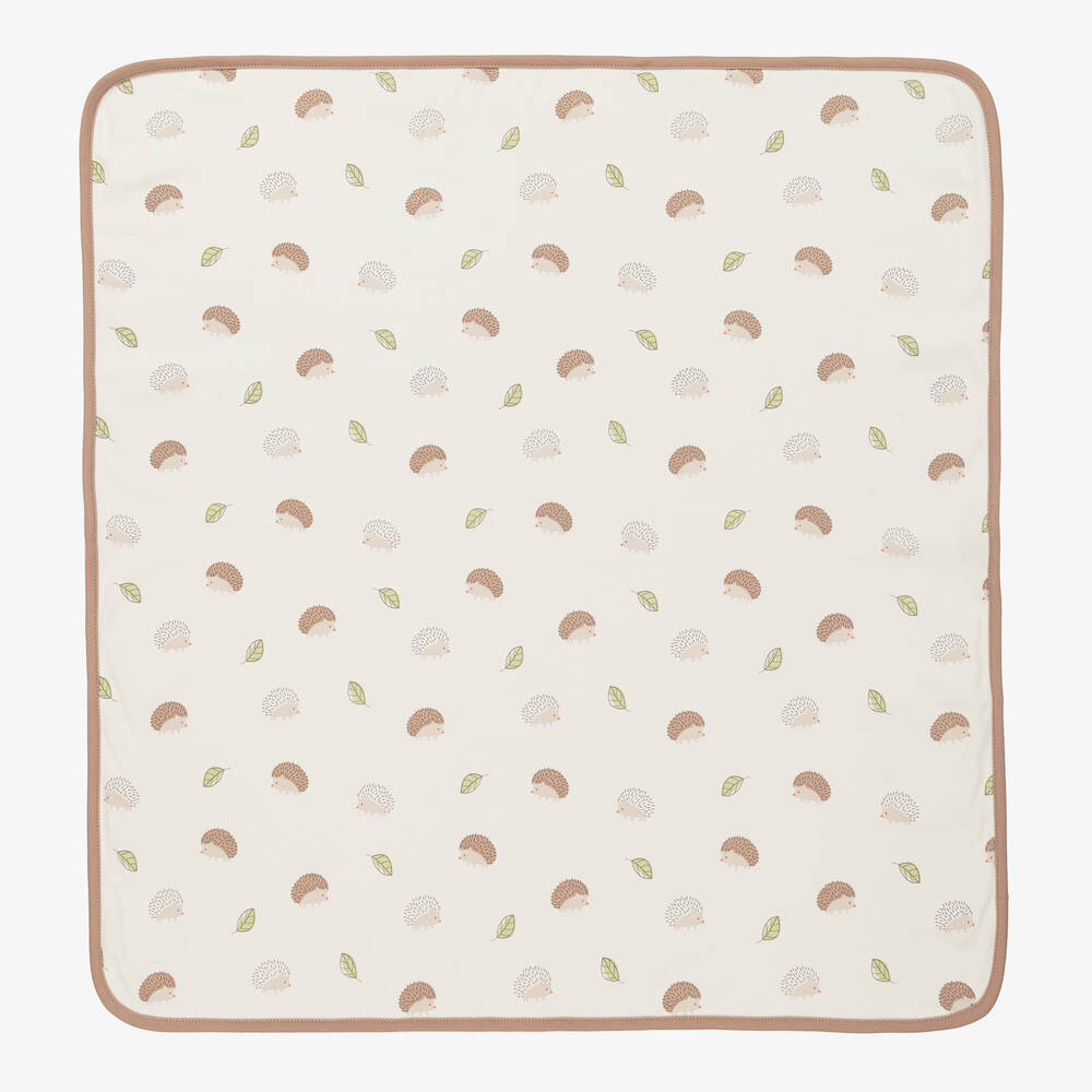 Kissy Love - Ivory Cotton Hedgy Hedgehog Blanket (71cm) | Childrensalon