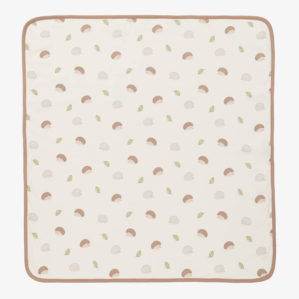 Kissy Love-Ivory Cotton Hedgy Hedgehog Blanket (71cm) | Childrensalon Outlet