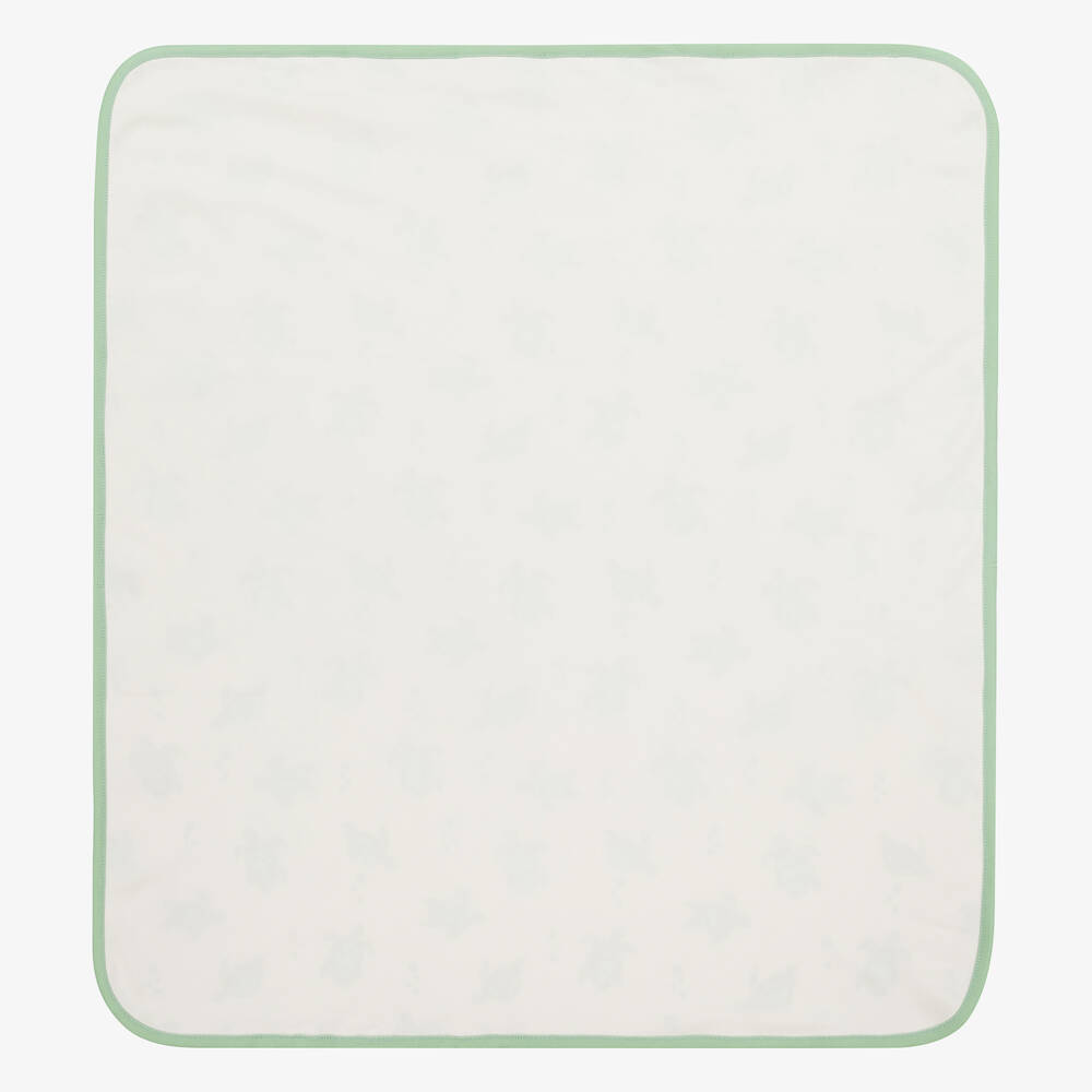 Kissy Love-Ivory Cotton Playful Turtles Blanket (73cm) | Childrensalon Outlet