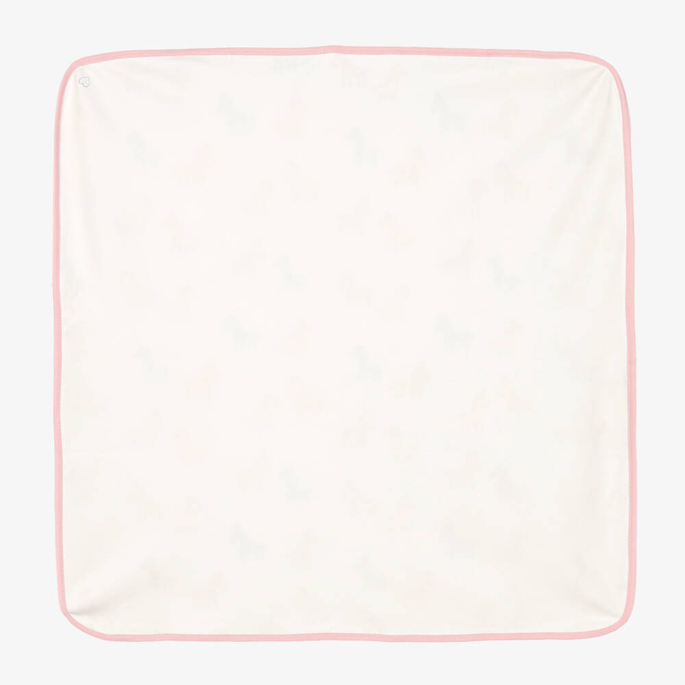 Kissy Love-Ivory Cotton Zebra & Friends Blanket (72cm) | Childrensalon Outlet