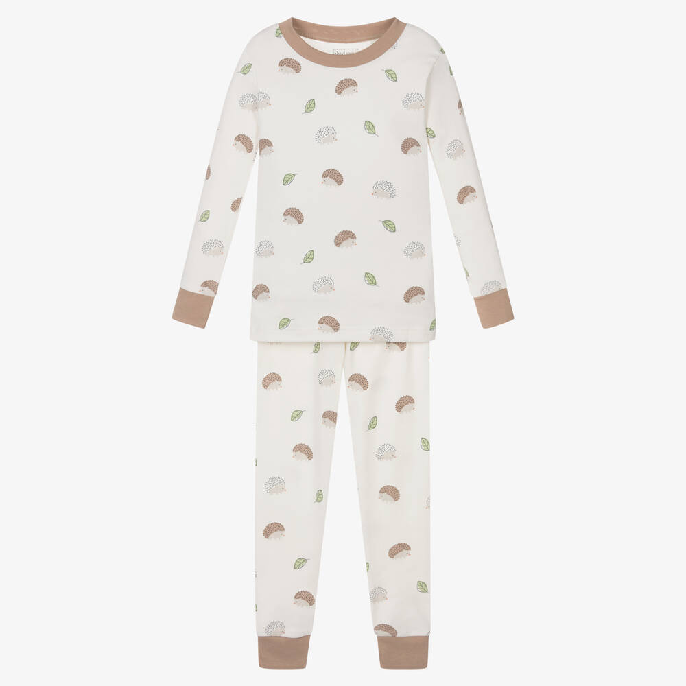 Kissy Love - Ivory Hedgy Hedgehogs Pima Cotton Pyjamas | Childrensalon