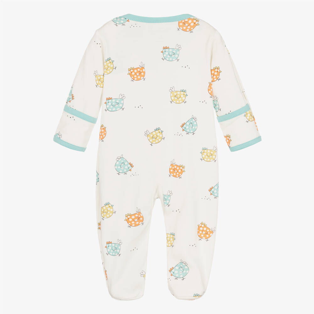 Kissy Love-Ivory Pima Cotton Dotty Chicks Babygrow | Childrensalon Outlet